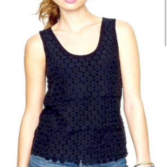 J.Crew Tiered Layered Circle Lace Front Knit Tank Top Sz XS - Picture 3 of 3